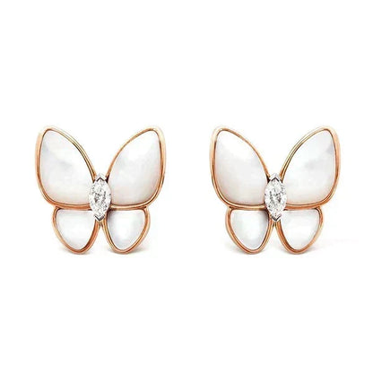 [OrnoraJewelry]BUTTERFLY MOP DIAMOND EARRINGS