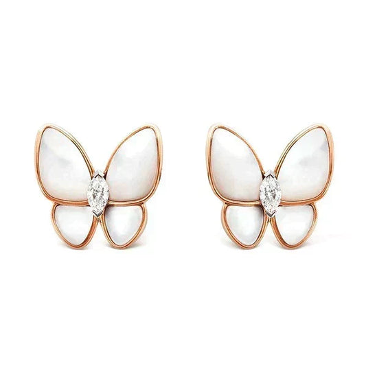 [OrnoraJewelry]BUTTERFLY MOP DIAMOND EARRINGS