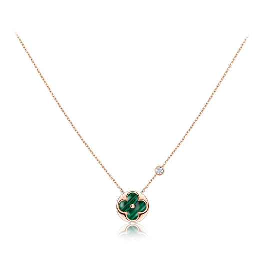 [OrnoraJewelry]SUN PEDANT PINK GOLD 1 DIAMOND NECKLACE