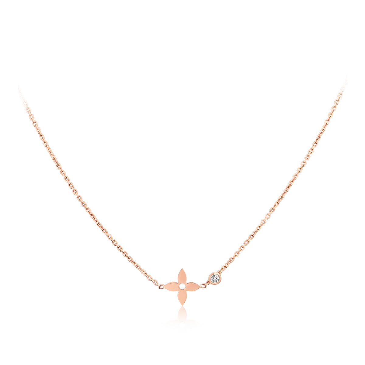 [OrnoraJewelry]BLOSSOM PENDANT PINK GOLD AND DIAMOND