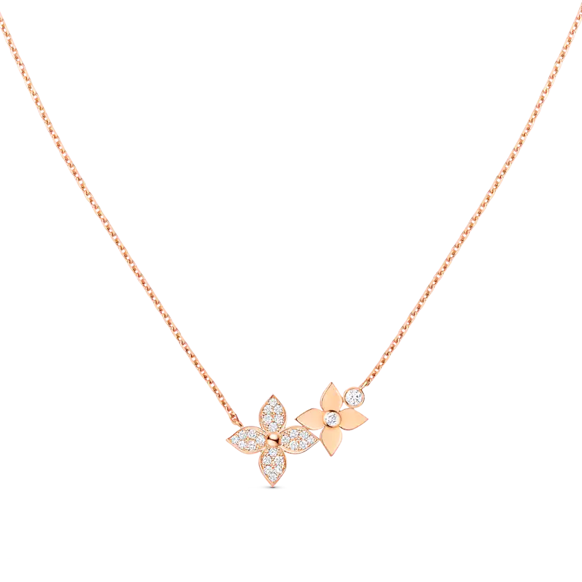 [OrnoraJewelry]OrnoraBLOSSOM NECKLACE PINK GOLD DIAMONDS
