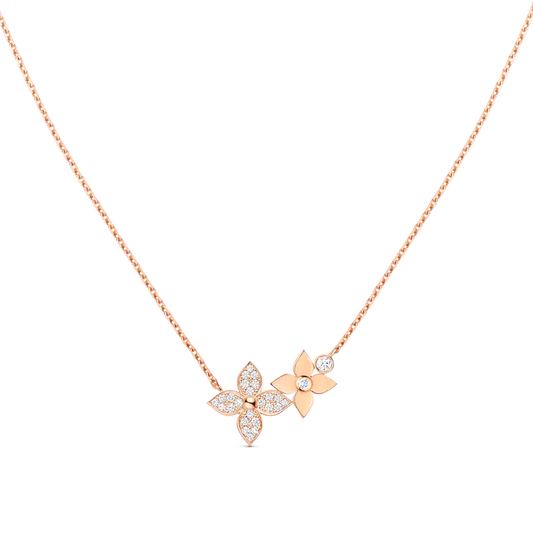[OrnoraJewelry]OrnoraBLOSSOM NECKLACE PINK GOLD DIAMONDS