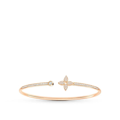 [OrnoraJewelry]IDYLLE PINK GOLD OPEN BRACELET DIAMOND PAVED