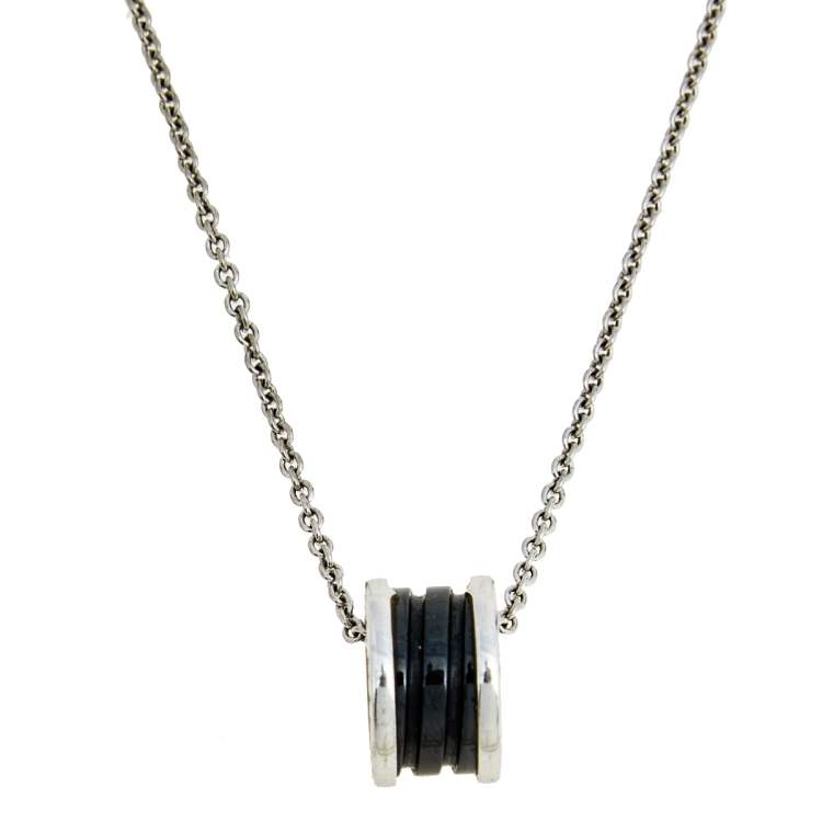 [OrnoraJewelry]ZERO 1 BLACK CERAMIC SILVER NECKLACE