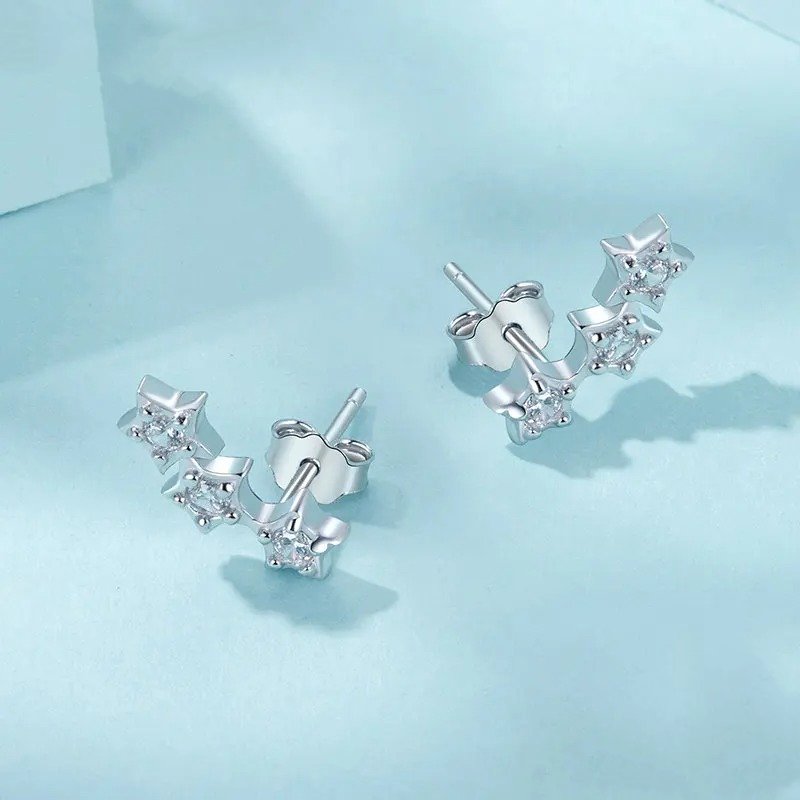 Silver Tiny OrnoraEarrings Studs for Women Teen Girls