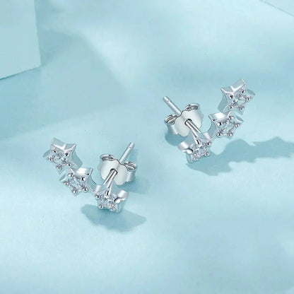 Silver Tiny OrnoraEarrings Studs for Women Teen Girls