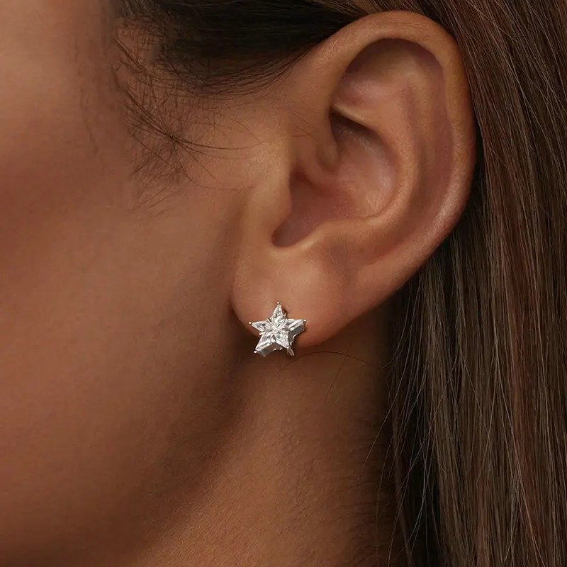 Shiny OrnoraStud Earrings Platinum Plated Cubic Zirconia Earrings