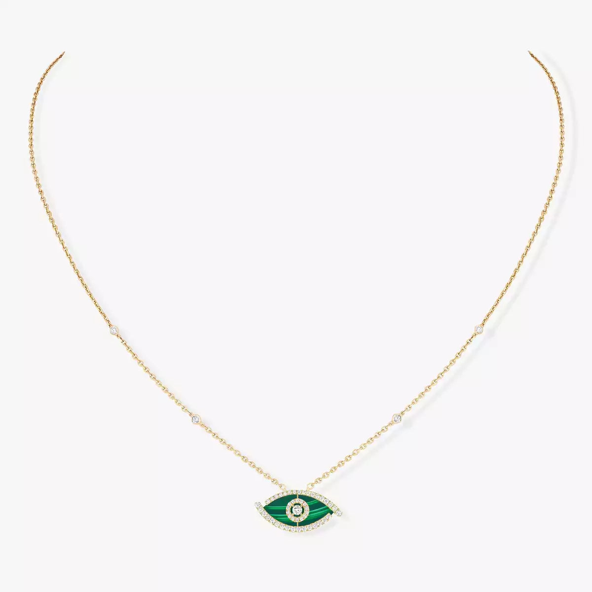 [OrnoraJewelry]Lucky Eye Diamond Necklace in  Gold and Turquoise