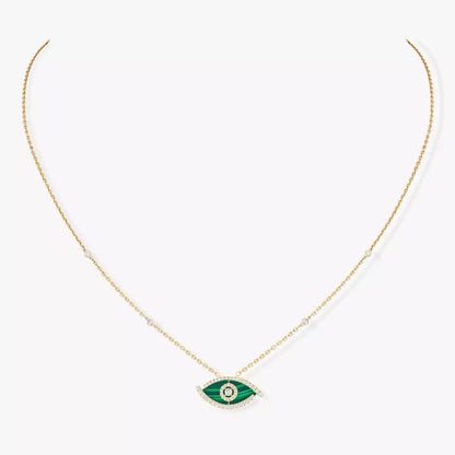 [OrnoraJewelry]Lucky Eye Diamond Necklace in  Gold and Turquoise
