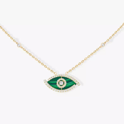 [OrnoraJewelry]Lucky Eye Diamond Necklace in  Gold and Turquoise