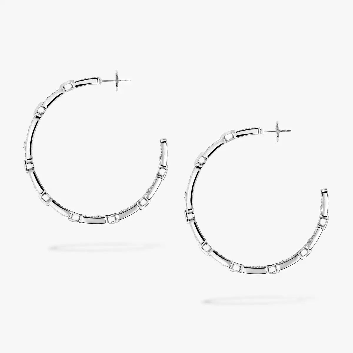 [OrnoraJewelry]Move Link Diamond Hoop Earrings