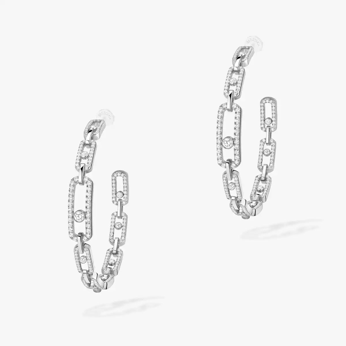 [OrnoraJewelry]Move Link Diamond Hoop Earrings