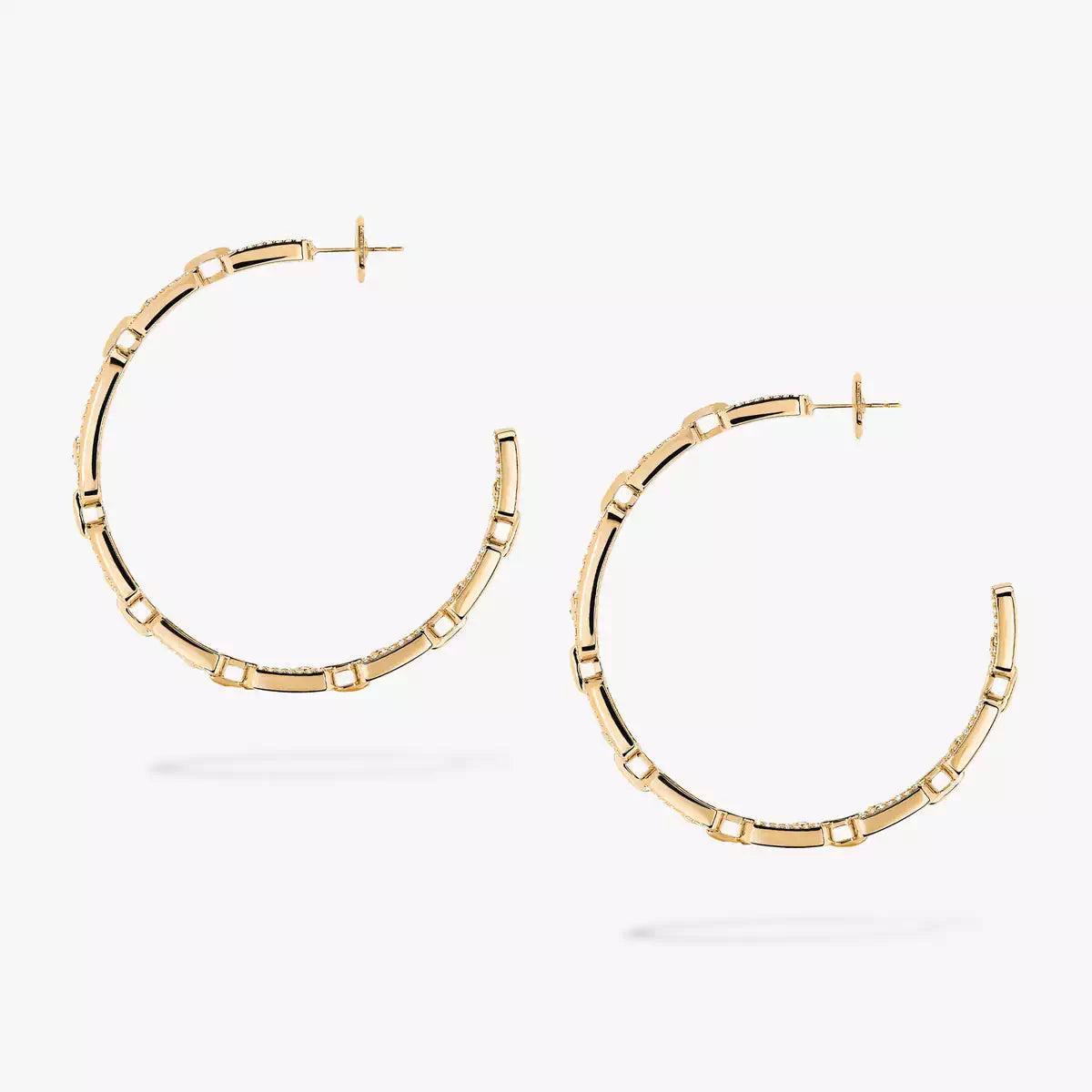 [OrnoraJewelry]Move Link Diamond Hoop Earrings