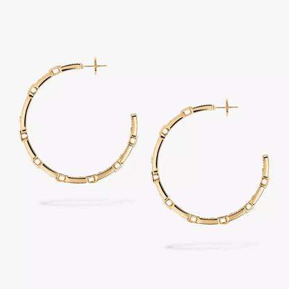 [OrnoraJewelry]Move Link Diamond Hoop Earrings