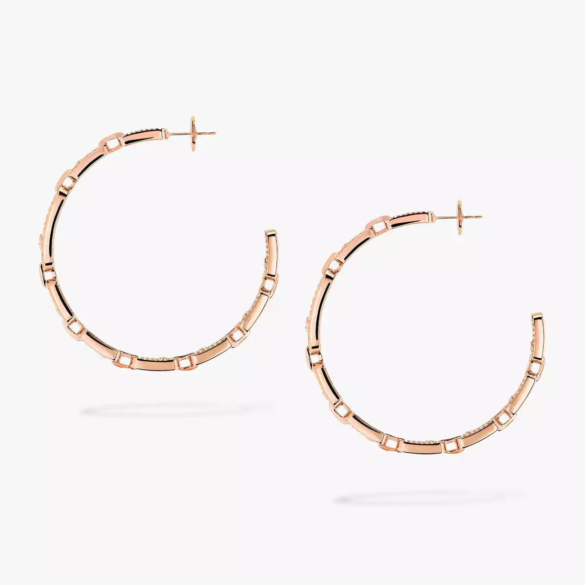 [OrnoraJewelry]Move Link Diamond Hoop Earrings