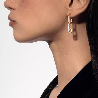 [OrnoraJewelry]Move Link Diamond Earrings