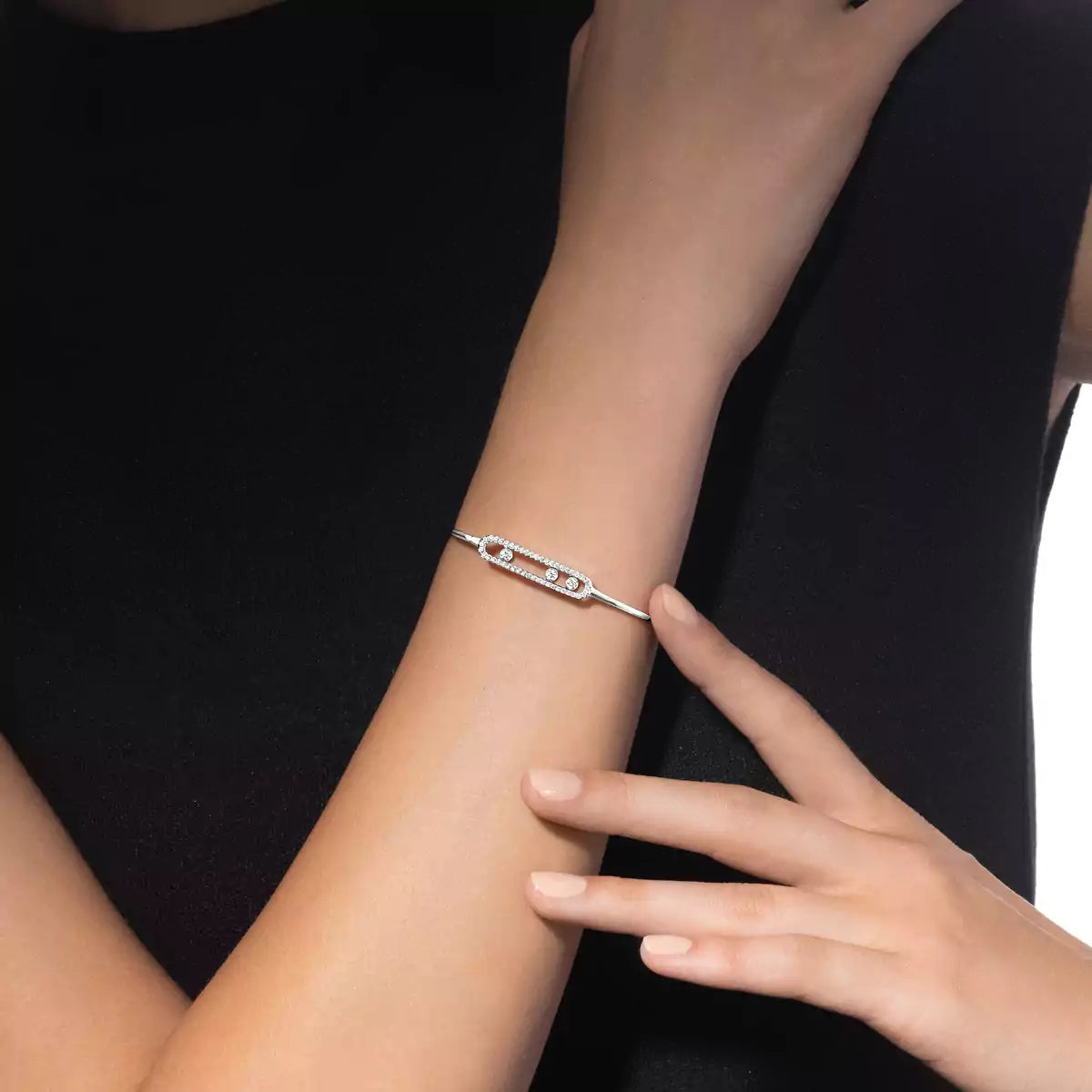 [Ornora Jewelry]Move Pavé Diamond Bangle Bracelet M