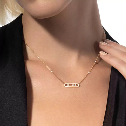 [Ornora Jewelry] Baby Move Gold Diamond Necklace