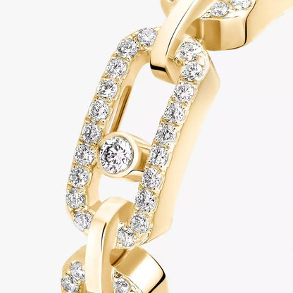 [Ornora Jewelry]Move Link Pave_-Set Diamond Ring in Gold