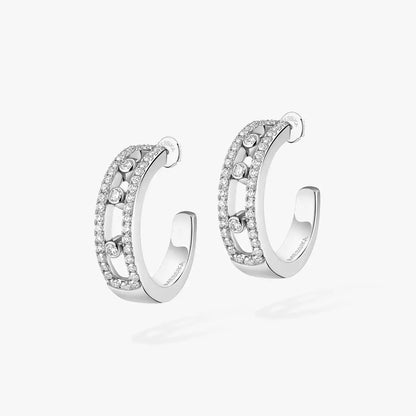 [Ornora Jewelry]Diamond Pave_ Hoop Earrings Move