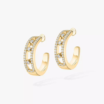 [Ornora Jewelry]Diamond Pave_ Hoop Earrings Move