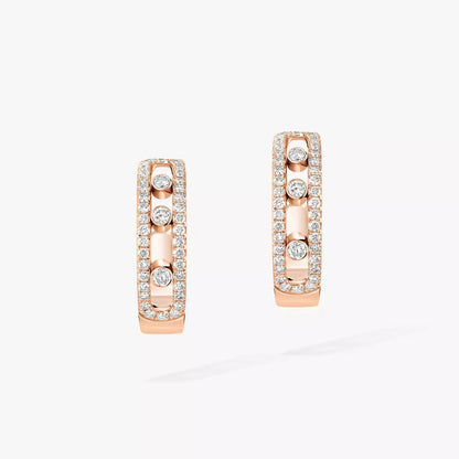 [Ornora Jewelry]Diamond Pave_ Hoop Earrings Move