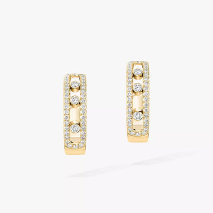[Ornora Jewelry]Diamond Pave_ Hoop Earrings Move