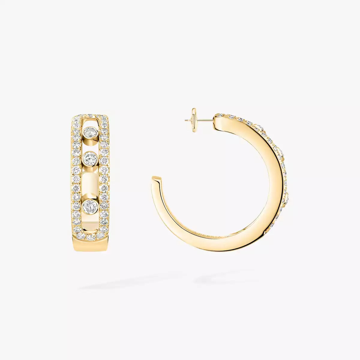 [Ornora Jewelry]Diamond Pave_ Hoop Earrings Move