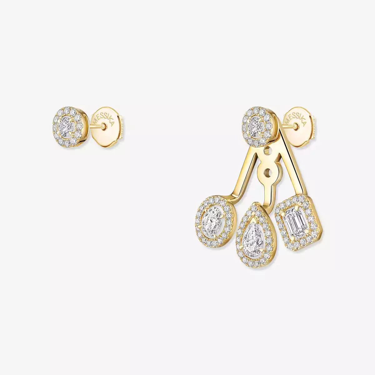 [OrnoraJewelry] My Twin Trio  Diamond Earrings