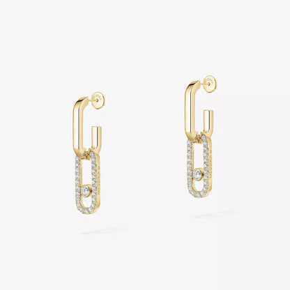 [OrnoraJewelry]Move Link Diamond Earrings