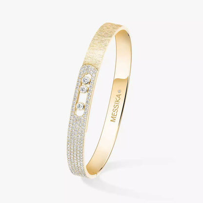 [Ornora Jewelry]Move Noa Ciselé half pavé bangle