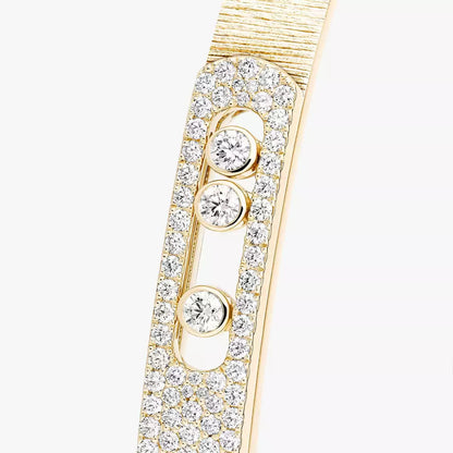 [Ornora Jewelry]Move Noa Ciselé half pavé bangle