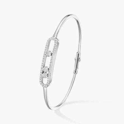 [Ornora Jewelry]Move Pavé Diamond Bangle Bracelet M