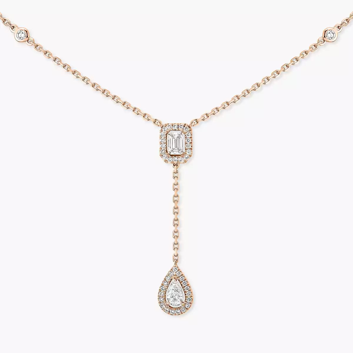 [Ornora Jewelry]Gold Diamond Tie Necklace