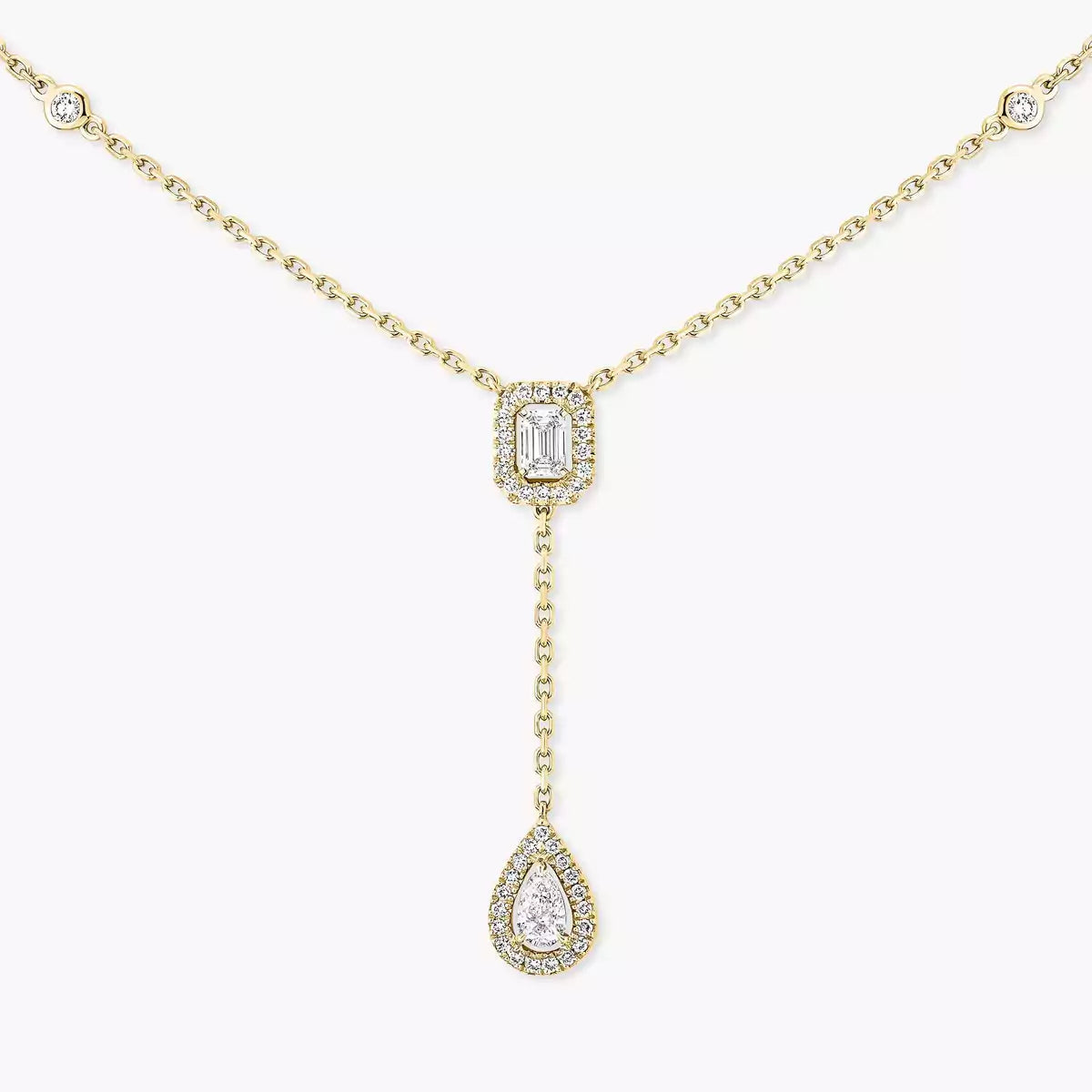 [Ornora Jewelry]Gold Diamond Tie Necklace
