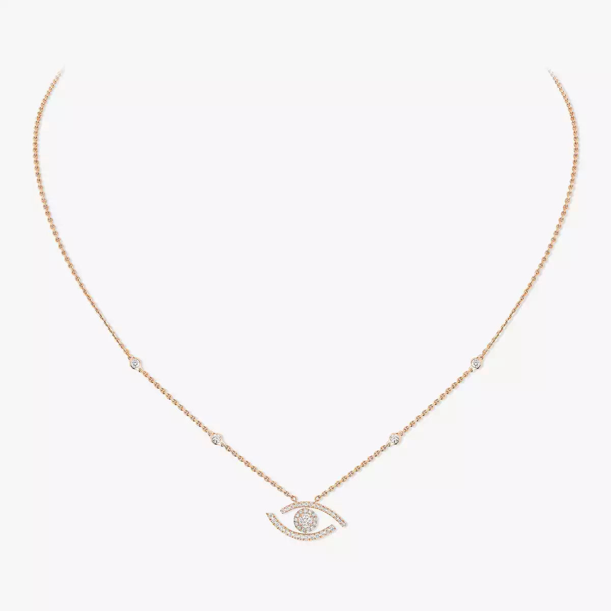 [Ornora Jewelry]Pave_ Diamond Necklace Lucky Eye