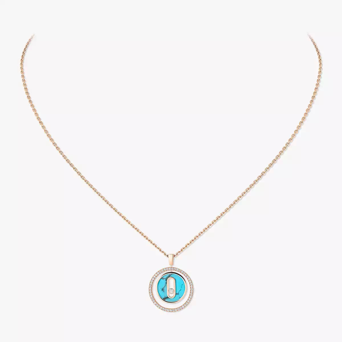 [OrnoraJewelry]Lucky Move Diamond Necklace in Rose Gold and White Mother-of-Pearl