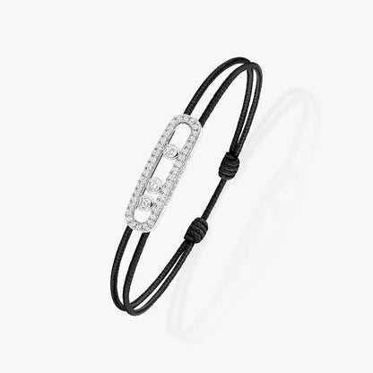 [OrnoraJewelry]Care(Medium-3.5mm) pink cord pavé bracelet