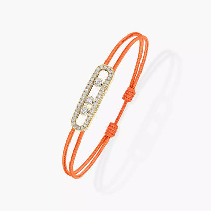 [Ornora Jewelry]MK Care(s) pink cord pavé bracelet