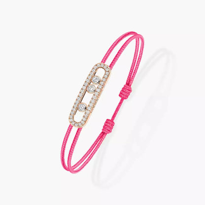 [Ornora Jewelry]MK Care(s) pink cord pavé bracelet