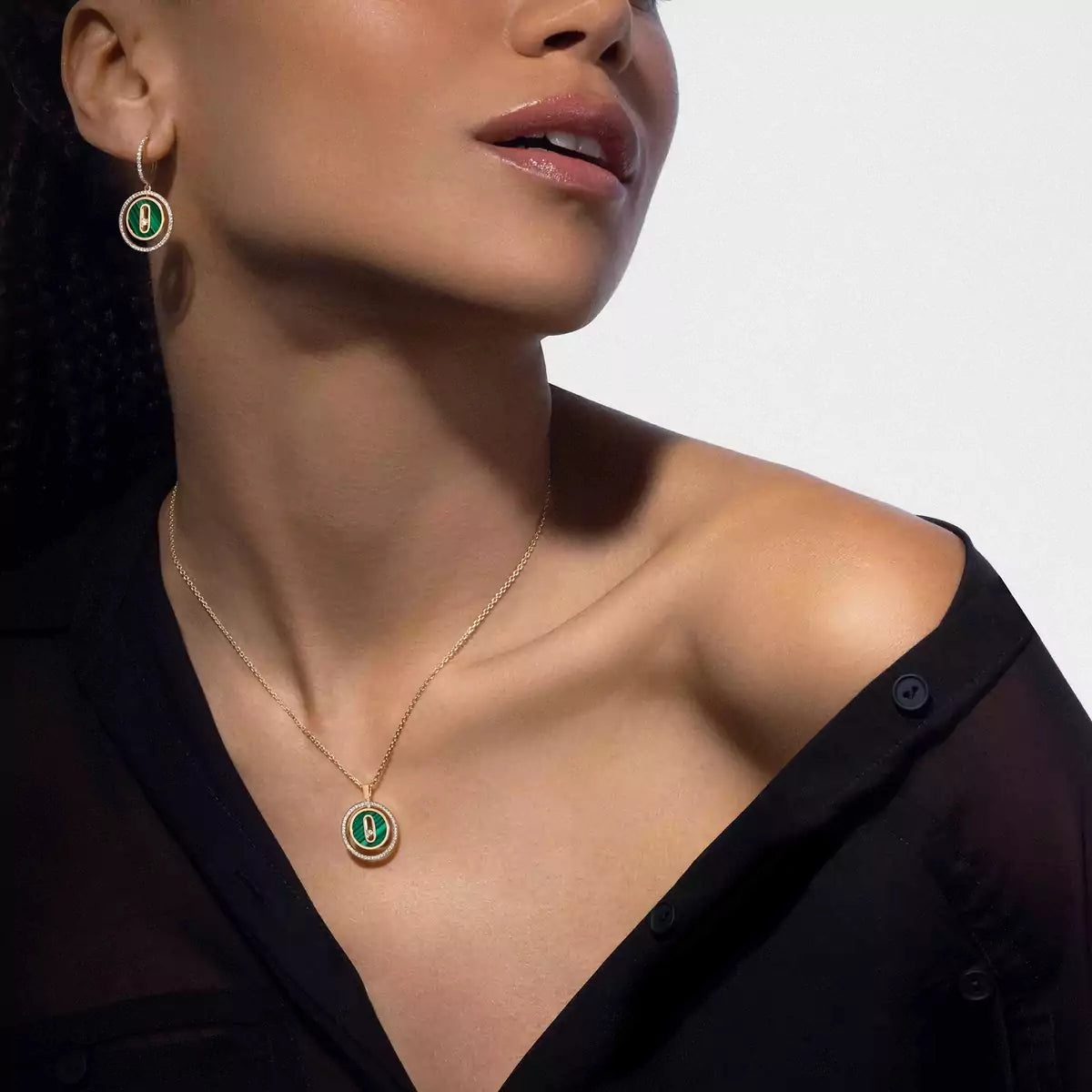 [OrnoraJewelry]Lucky Move Diamond Necklace in Rose Gold and White Mother-of-Pearl