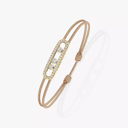 [Ornora Jewelry]MK Care(s) pink cord pavé bracelet