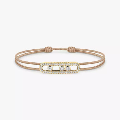 [Ornora Jewelry]MK Care(s) pink cord pavé bracelet