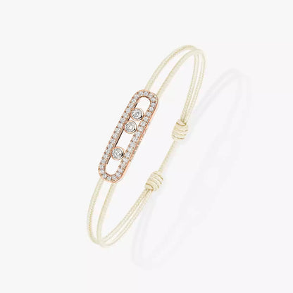 [Ornora Jewelry]MK Care(s) pink cord pavé bracelet