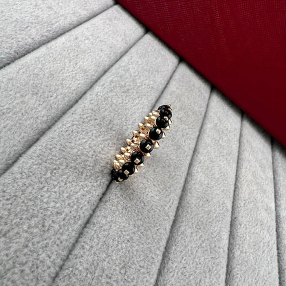 [OrnoraJewelry]PYRAMID COLORED STONE STUD RING