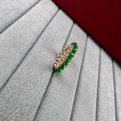 [OrnoraJewelry]PYRAMID COLORED STONE STUD RING