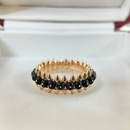 [OrnoraJewelry]BLACK BEAD STUD RING