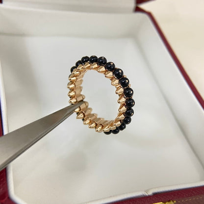 [OrnoraJewelry]BLACK BEAD STUD RING