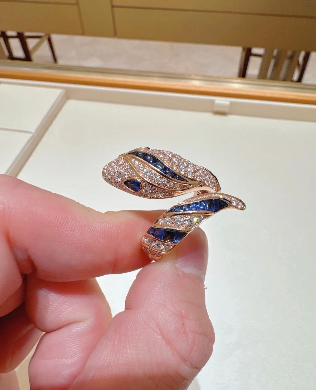 [OrnoraJewelry]BRAND NEW LUXURY BLUE SNAKE RING