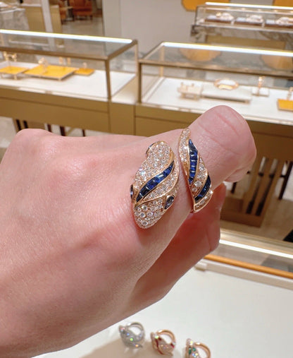 [OrnoraJewelry]BRAND NEW LUXURY BLUE SNAKE RING